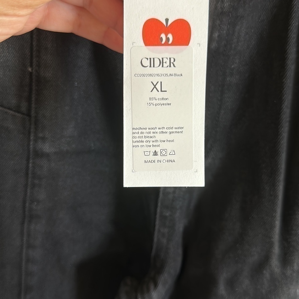 Cider Middle Waist Pocket Wide Leg BLACK Jeans - Picture 5 of 9